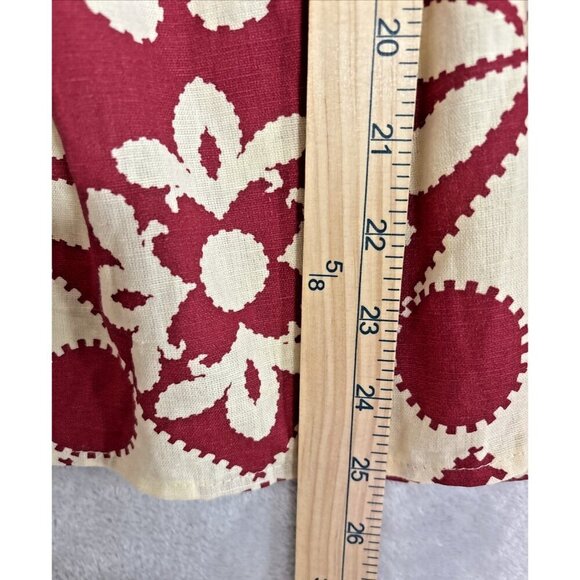 Girl Soul 100% Cotton Red-Tan Medi Dress Women's Sz M Boho Spring Summer Floral - Picture 11 of 14